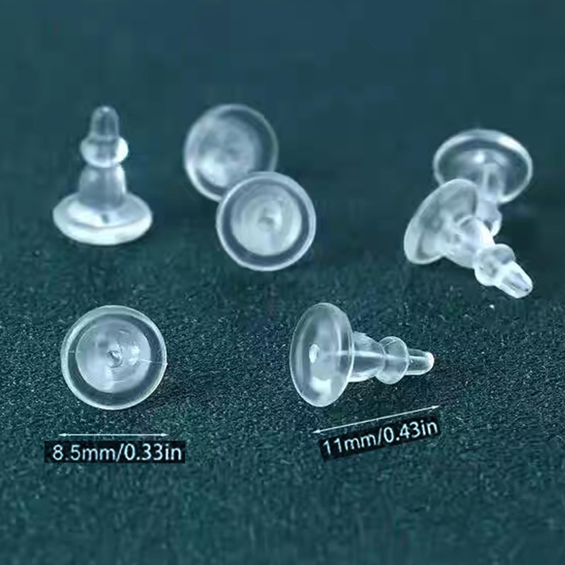 Clear Silicone Earring Backs, 50 Pack Hypoallergenic Replacement Stoppers for