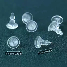 Clear Silicone Earring Backs, 50 Pack Hypoallergenic Replacement Stoppers for Stud, Post, Hoop, Fishhook Earrings, Comfortable