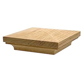 Flat Peak Newel Cap - 935 Style, for 3 1/2" Square Newel Posts, Hardwood (Red Oak)