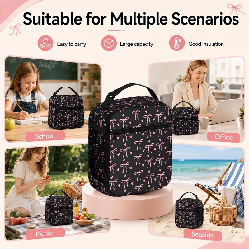 Nevicor Insulated Lunch Bag for Women, Portable Thermal Girls Lunch