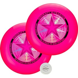 Discraft Two-Pack Pink Ultrastar Ultimate Discs - Standard Size, Varied Foil Designs, Perfect for Competitive & Casual Play