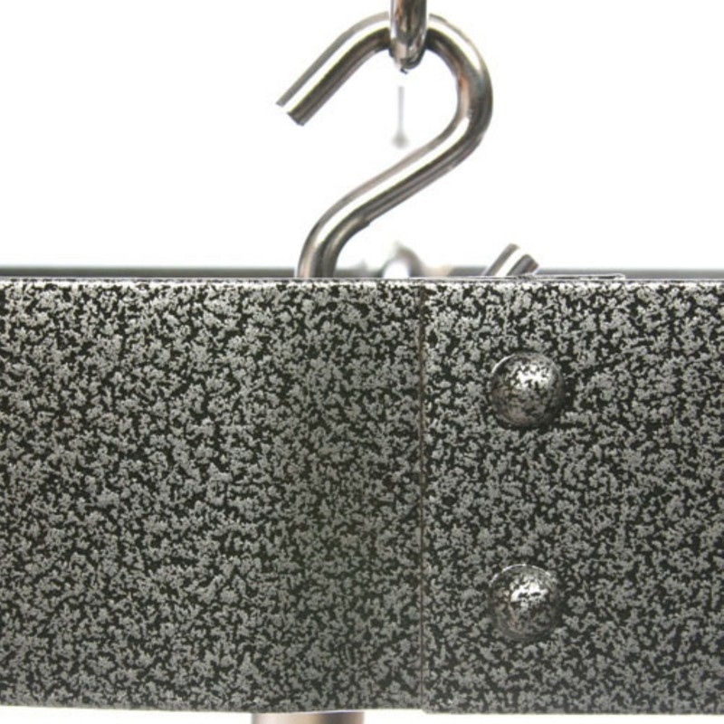 Large Oval Black Pot Rack with Chrome Accessories