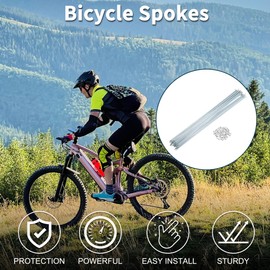 TUCKBOLD Bicycle Spokes Bike Wheel Spokes Silver Tone Nipple 1 Set 14G 295mm Length Carbon Steel Galvanized