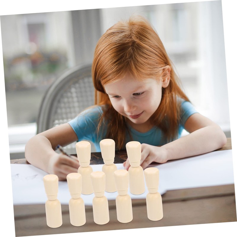 Gadpiparty 20pcs Wooden Peg Dolls with Hat Design DIY Painting