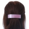 Light Pink Floral Plastic Barrette Hair Clip Grip - 10cm