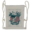 Lunarable Nautical Drawstring Backpack, Marine Skull with Roses, Sackpack Bag