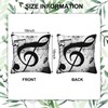 Naqiuli Throw Pillow Cover Case Music Notes Pillow Covers 18x18