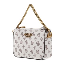 GUESS Fynna Mini Status Crossbody Bag Cream Logo