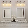 Farmhouse Vanity Light for Bathroom, 3-Light White Wood Bathroom Vanity