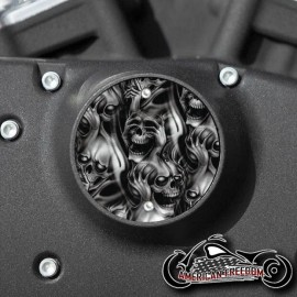 AMERICAN FREEDOM HARLEY DAVIDSON   2 HOLE VERTICAL   TIMING COVER NO EVIL SKULL