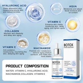 Allony Face Serum Anti-Ageing, Anti-Wrinkle Serum, Firming Face Serum, Instant Effect Face, Rejuvenating Skin, Reduce Fine Lines (30 ml x 2)