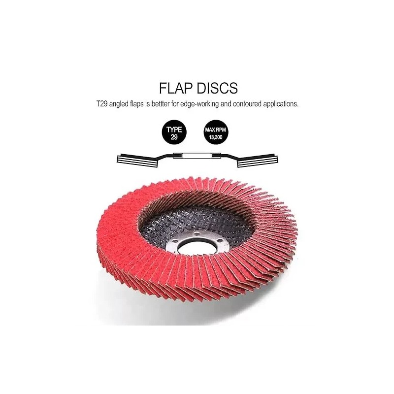 10PCS 4-1/2"x7/8" Red Ceramic Flap Discs Sanding Grinding Wheel 40