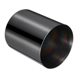 Bidponds Round Pen Holder Stainless Steel Minimalist Mini Metal Vase Desk Organizer Vacuum Coating Makeup Brush Holder Black 2 Packs