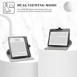 LiuShan Rotating Case for BOOX Page, 360° Rotating Stand Function Case for BOOX Page/BOOX Tablet Go Colour 7 Tablet 7 Inches, Black