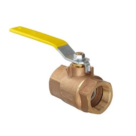 Mildon Rough Brass Gas and Water Tested Dual Ball Valve, 1-Inch Size, Yellow Handle