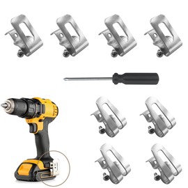 8 Pcs Electric Drill Belt Clip Replacement Hooks Clips Tools, Replacement Belt Hooks Clips with 8 Screw and Screwdriver for Most Power Drills Tools Belt Holder Clips