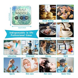 Multi-Function Electronic Timer, Classroom Learning Management Kitchen Magnetic Digital Timer (Green Mandala)