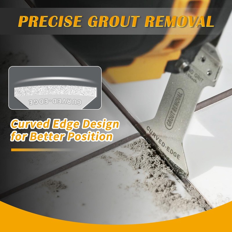 AMZWEI 15PCS Diamond Oscillating Tool Blades, Curved Edge Long Multi