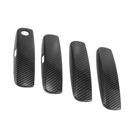 Hihaha Exterior Outside Door Handle Trim Cover Carbon Fiber Pattern for Dodge Charger 2011-2021 / Front Rear Left Right/Durable / 4 Pcs Black