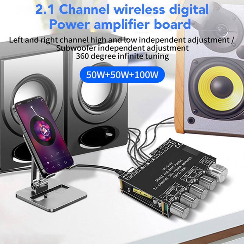 Bluetooth Amplifier Board 2.1 Channel 50W 50W 100W Wireless Subwoofer