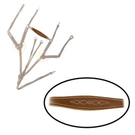 Exion 5-Point Horse Breastplate with Running Martingale | Real Sheepskin Linned | Conker Elastic | Vegetable-Tanned Leather