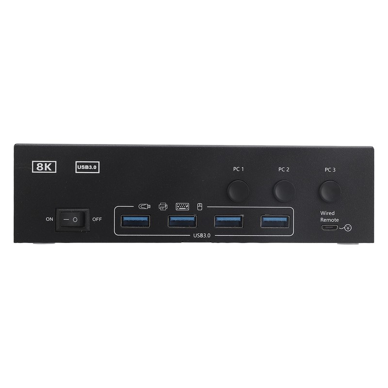 DisplayPort HD USB3.0 KVM Switch 8K At 60Hz 4K At