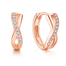 Cangall Hoop Earrings, 925 Sterling Silver Hoop Earrings for Women, Hypoallergenic Lightweight Earrings, Silver 925, Small Sleeping Cartilage Hoop Earrings, Silver 925, Infinity Silver Earrings, Gift