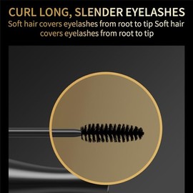 MZKV Black 4D Silk Fiber Lash Mascara, Waterproof, Long Lasting, Volume and Natural, Exquisitely Full, Lengthening Thickening Softer Fuller Lashes Amp
