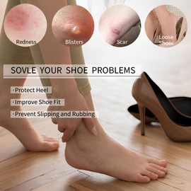 Chilliyin 6 Pairs Anti-Slip Heel Grips, Thick Liners & Fillers for Half-Size Too Big or Loose Shoes, Heel Cushion Inserts, Heel Pads to Prevent Heel Slipping Out, Rubbing and Blisters
