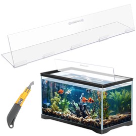 Sieral Aquarium Polycarbonate Canopy Set 35.13 x 17.13 x 0.12 Inch for 50/65/84 Gallon Without Center Brace Aquariums Cover Fish Tank Lid with a Hook Knife, Clear