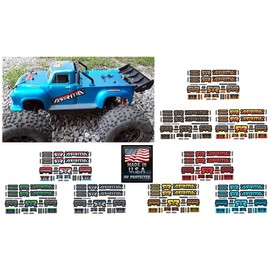 Body Decal Sticker Set for Arrma - Outcast Kraton Notorious Talion Typhon Infraction Limitless Senton Granite Big Rock Fazon Nero (Red White & Blue)