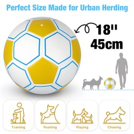 Bobbie & Laxi 18" Herding Ball for Dogs, Large Size for Australian Shepherd, Corgis, Water Resistant Dog Ball with Pump, Large Football for Training Activities & Playing for Kids, Goat Toys