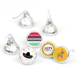 Let's Fiesta - Mexican Fiesta - Round Candy Sticker Favors - Labels Fit Chocolate Candy (1 Sheet of 108)