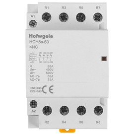 Hofwgele HCH8s-63 4NC AC contactor 4 Pole 63A Four Normally Closed (NC) 110V/120V Coil Voltage 35mm DIN Rail Mount