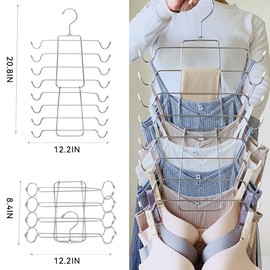 GmeDhc Clothes Hanger, Space-Saving, Foldable, Wardrobe Organiser, Rotatable, Stainless Steel Cupboard Organiser, Multifunctional Clothes Hanger, for Tank Tops, Cami,