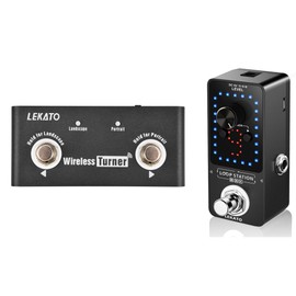 LEKATO Guitar Effect Pedal with External Pedal for Guitar Looper Pedal Tuner Switching, Function Loop Station Loops 9 Loops 40 minutes Record Time, Perfect Collection for Electric Guitar Bass