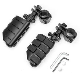 Motorcycle Foot Pegs Foot Rest Highway Footpegs Compatible with Road King Street Glide Honda Kawasaki Suzuki Yamaha 25mm 32mm 34mm (Black)
