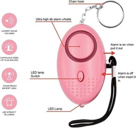 Personal Alarms For Women -1 Pack Reusable Police Approved 150DB LOUD Security Alarms Keychain with LED Light, Small Personal Safety Alarm for Women Girls Kids and Elderly (1, Pink)