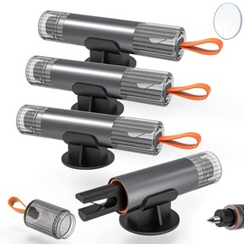 HOAMZ 2 in 1 Seat Belt Cutter Emergency Hammer Car with Belt Cutter, Emergency Hammer with Test Glass for Practice, Emergency Hammer with for Car and Buses, Emergency Cartool (Pack of 4)