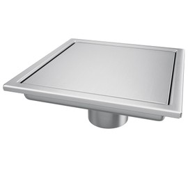 Elefloom Square Shower Drain, Shower Drain 6 inch with 2 in 1 Tile-Insert Cover, Brushed AISI 304 Stainless Steel Shower Floor Drain with Hair Catcher
