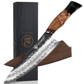 LEVINCHY 8 inch Damascus Japanese Chef's Knife, Ultra-durable Steel with Superior Blade Retention for Precise Chopping, Slicing and Dicing for Professional Chefs and Home Cooks