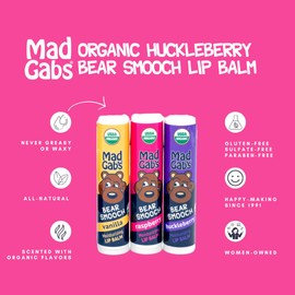 Mad Gab's Bear Smooch Assorted 3-pack Lip Balm | Hydrating, Natural, and Organic