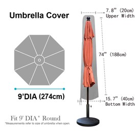 EliteShade Patio Outdoor Market Patio Umbrella Cover for 9 Ft Umbrella, Water Resistant (Beige)