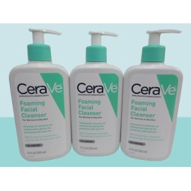 CERAVE FOAMING FACIAL CLEANSER FOR NORMAL TO OILY SKIN 12 OZ NWOB 3PCS