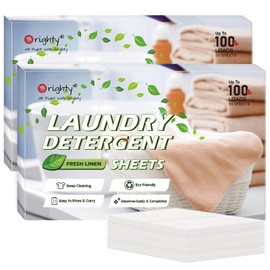 ORIGHTY Laundry Detergent Sheets, 100 Sheets, Fresh Linen, Hypoallergenic Laundry Detergent Strips, Travel-Friendly Detergent Sheet, No Plastic Jug, 2 Count (Pack of 50)