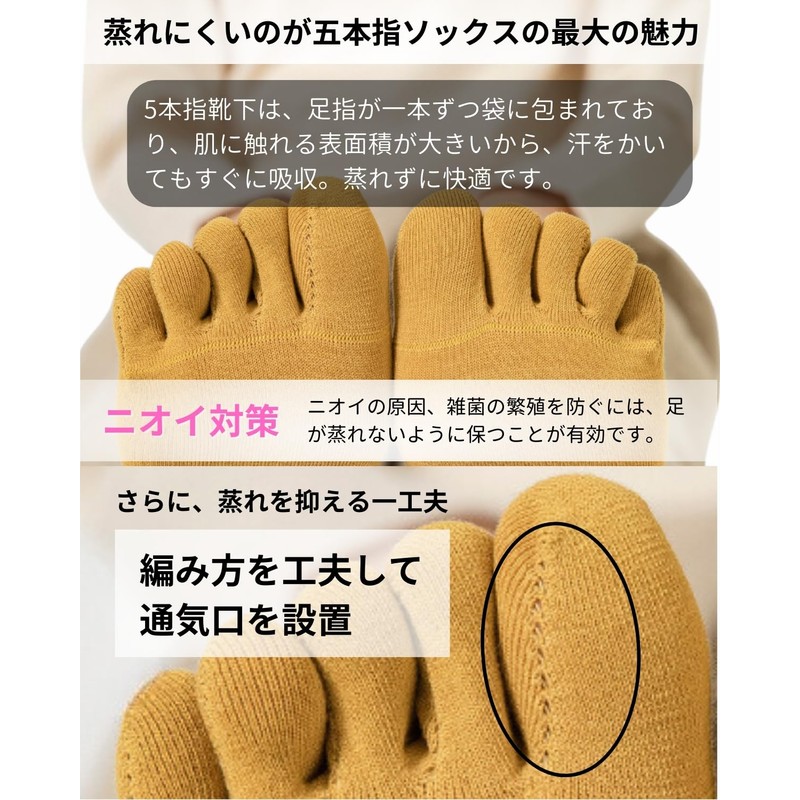 AQshop Women's Five Toe Socks, Work, Business, Cotton, Ankle Crew