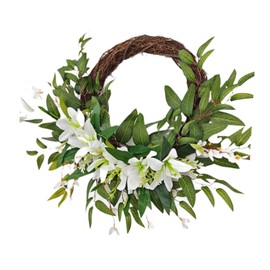 SM SunniMix 20 inch Wreath Seasonal Wreath Multipurpose Artificial Flower Wreath Wall Ornament for Outside Front Porch Festival Valentine