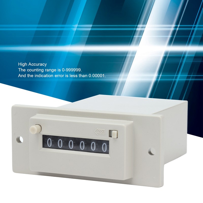 Electromagnetic Counter 0‑999999 6 Digit Industrial Pulse Totalizer for Machine