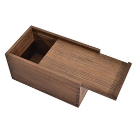 ERUOAEY Wood Box with Slide Lid, Walnut Wooden Storage Box, 9.84'' x 5.91'' x 4.72'' Wooden Decorative Box for Keepsakes Valuables Accessories