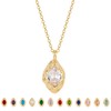 LOUHCY Birthstone Necklace for Women, Dainty 14K Gold Plated Oval